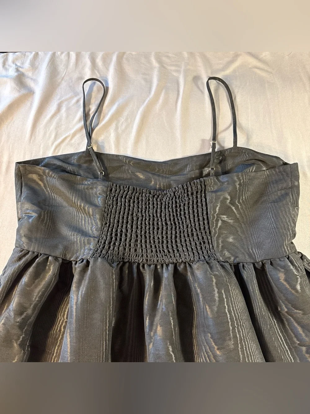 Kate Spade Black Ruffle Layered Formal Dress Sz XL Wood grain pattern Wed Guest